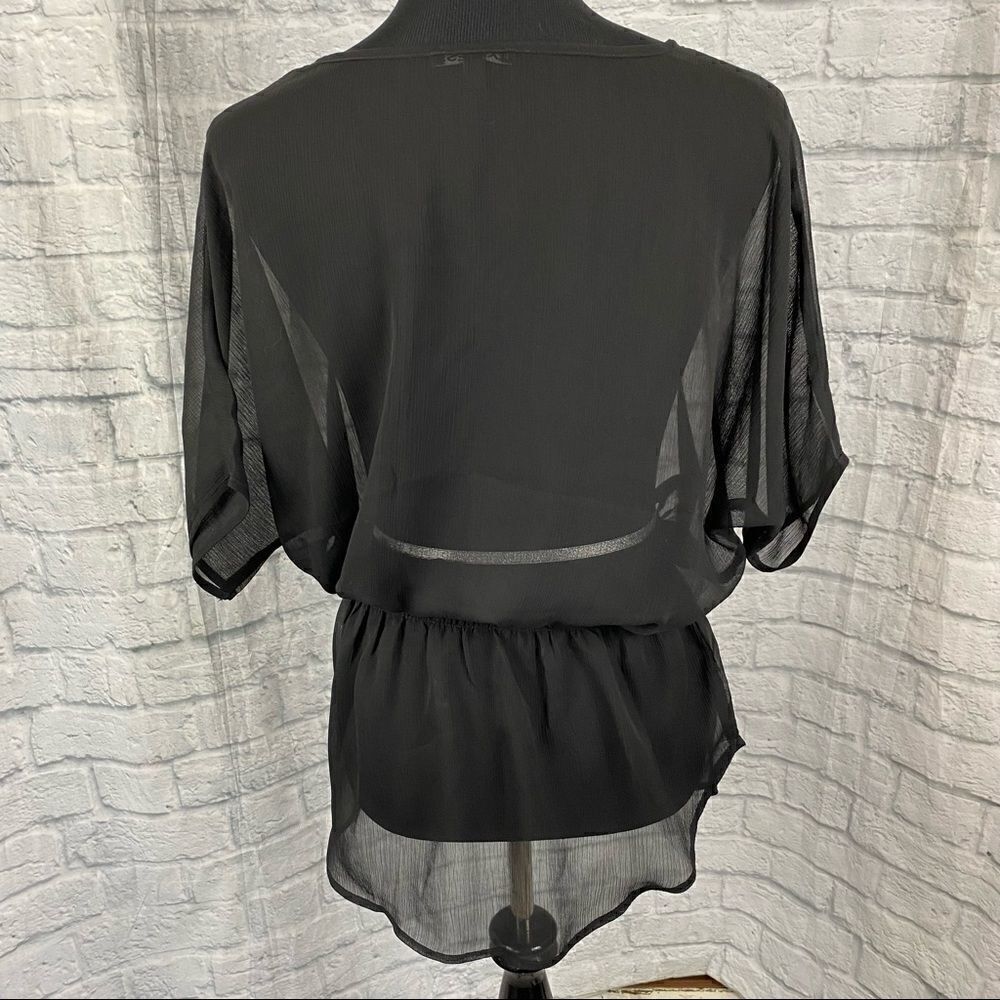 Express sheer top w/cinch waist black size small - Picture 12 of 12